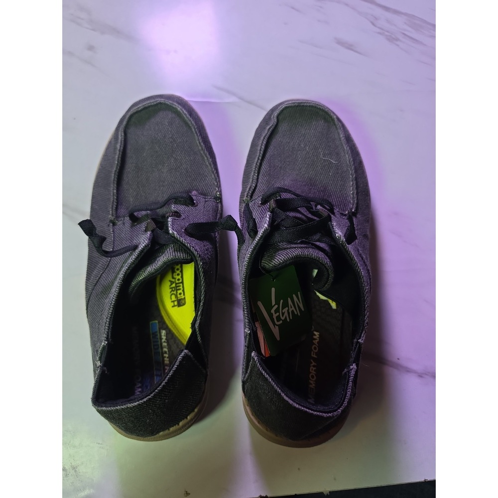 Skechers‎ Melson Raymon Black Dark Gray Men's Sneakers 66387W BLK Size 7.5 Wide